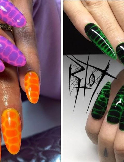 Snake skin nails are the ultimate statement for those who love wild and crazy designs. Whether you rock stiletto, coffin, or square shapes, these unique styles will definitely turn heads. Get inspired and unleash your creativity! ??? #SnakeSkinNails #NailArt #FashionNails