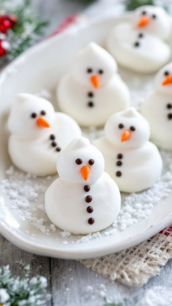 Snowmen vegan meringue cookies are a delightful treat for the holidays. They are light, airy, and oh-so-cute, making them perfect for any festive gathering. Check out this easy recipe to whip up your own batch!