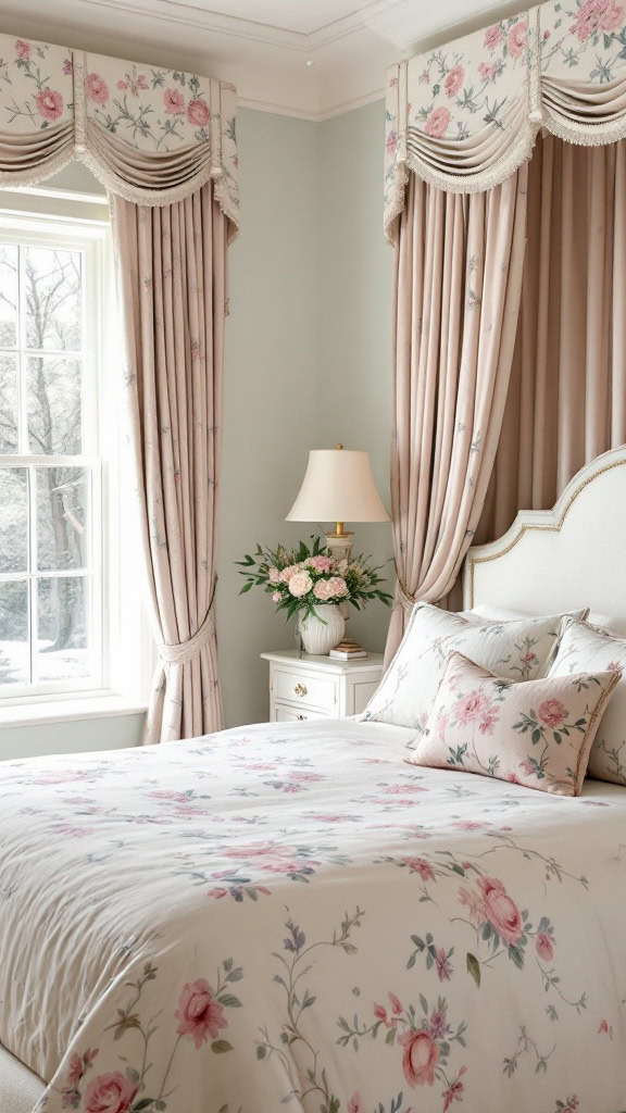 Soft pastels are a staple of French country style, offering a calm and dreamy atmosphere. From pale pinks to gentle blues, these colors make the room feel airy and peaceful.