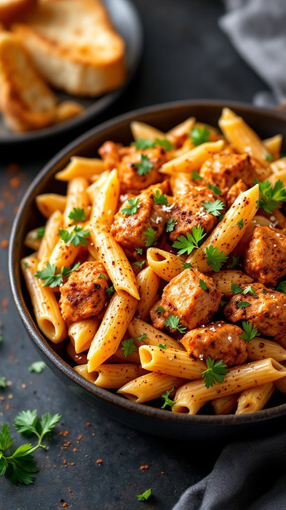 Spicy Cajun Chicken Pasta is perfect for busy nights. It combines tender chicken, zesty Cajun spices, and pasta for a dish that’s both quick and satisfying. This recipe is sure to become a favorite at your dinner table!