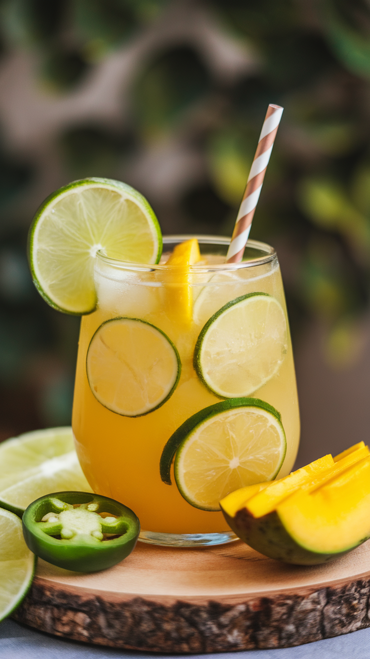 The Spicy Mango Lime Mocktail is a delightful blend of sweet and spicy flavors, perfect for those warm days when you want something refreshing yet exciting. The juicy mango combined with zesty lime creates a tropical taste that dances on your palate, while the hint of jalapeño adds a surprising kick.