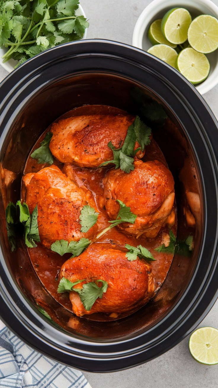 Spicy Salsa Chicken is a simple and tasty option for dinner. Just toss chicken breasts into the crockpot with salsa and let it do its magic. You'll end up with juicy, flavorful chicken that works great in tacos or on top of rice!