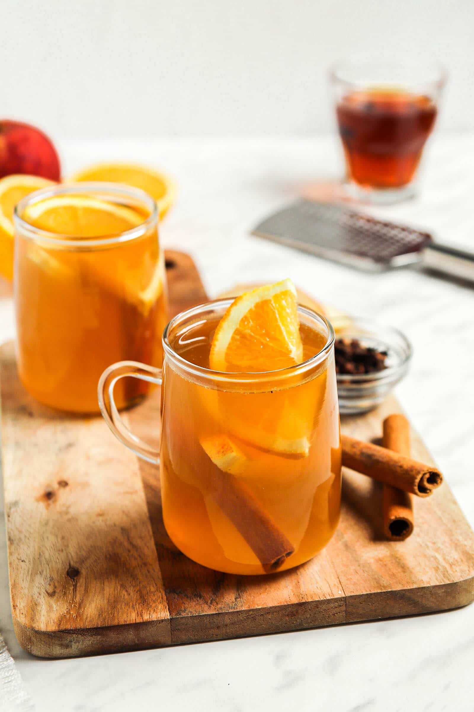 Warm and cozy, this spiked cider mixes apple cider and rum, making it the perfect warm drink to enjoy by the fire.