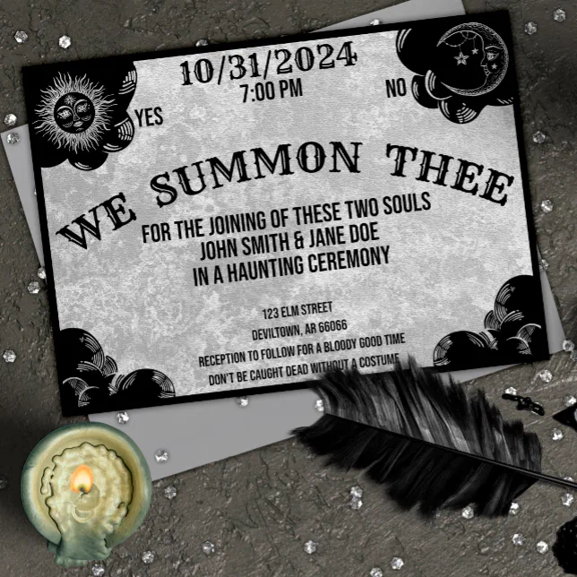 Spirit Board Gothic Halloween Wedding or Shower Invitation