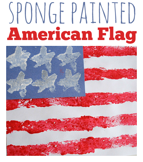 Sponge Painted American Flag