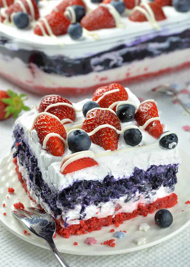 No Bake Summer Berry Lasagna