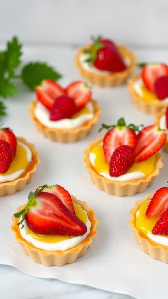 These delightful tartlets are a perfect blend of sweet strawberries, creamy mascarpone, and zesty lemon curd. Each bite is a burst of flavor that's sure to impress. For the full recipe, check out this link and make them for your next gathering!