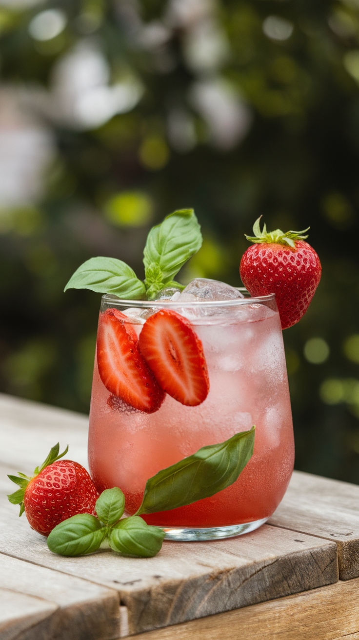 The Strawberry Basil Vodka Smash is a refreshing cocktail that perfectly balances sweet and savory flavors. This drink combines juicy strawberries with fragrant basil, creating a delightful experience for your taste buds. It's simple to make, making it a go-to for casual gatherings or a relaxing evening at home.