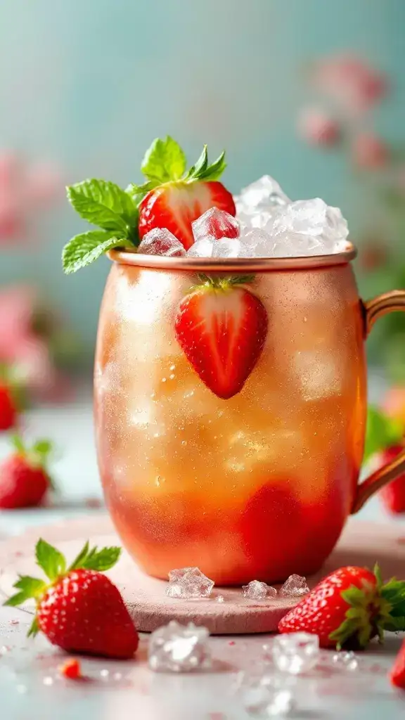 The Strawberry Blossom Mule is a refreshing twist on the classic cocktail. With hints of strawberry and mint, itโs perfect for sipping on a sunny day. Serve it over ice for a cool and delightful drink that celebrates spring!