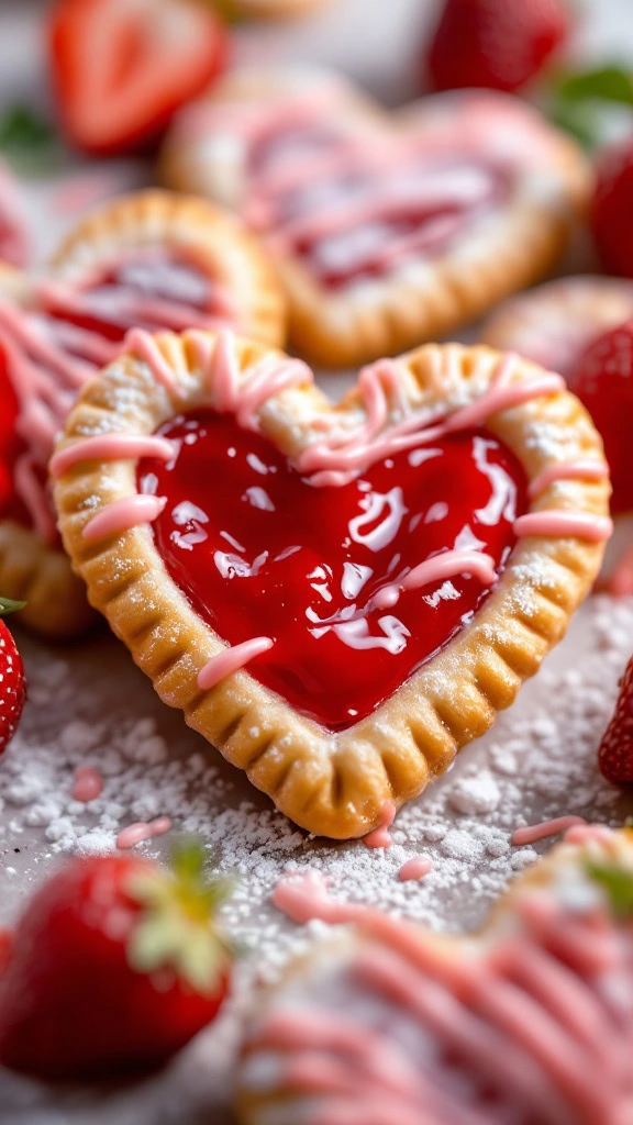 These Strawberry Heart Pop Tarts are the perfect treat for any sweet tooth! With a flaky crust and a gooey strawberry filling, they’re like a warm hug in pastry form. Check out the recipe to make your own delicious batch!