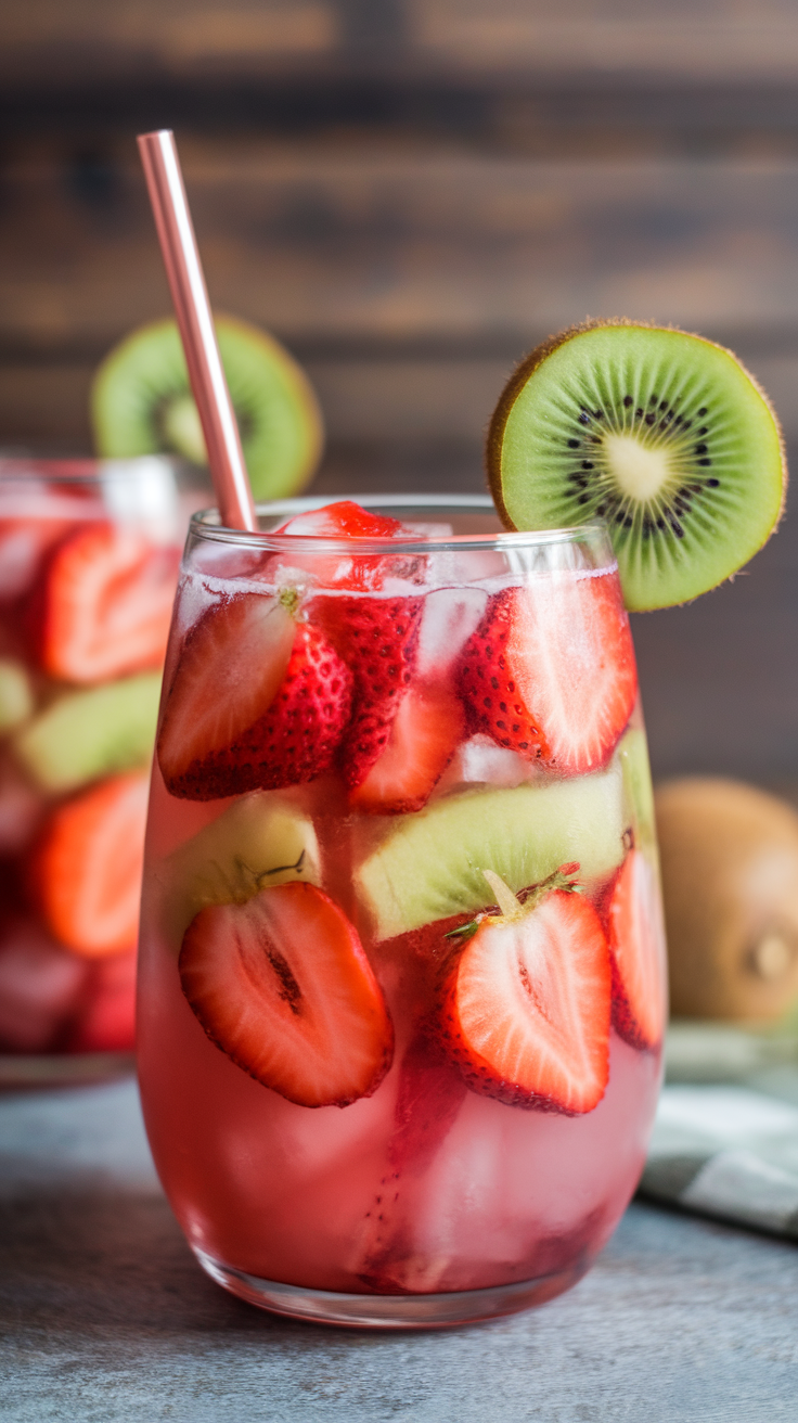 The Strawberry Kiwi Mocktail is a refreshing blend that perfectly balances sweet and tart flavors. This delightful drink combines fresh strawberries and kiwis to create a fruity beverage that’s both light and invigorating. It's simple to make, making it a great option for gatherings or a relaxing day at home.