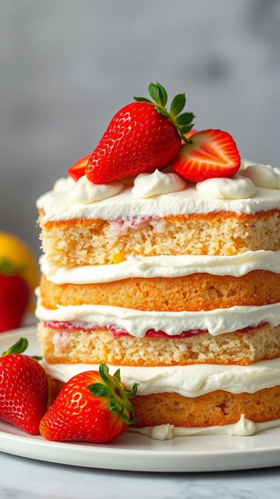 This Strawberry Lemon Cake is a delightful treat that combines sweet strawberries with tangy lemon flavors. The fluffy layers are filled with cream and topped with fresh fruit, making it a showstopper for any occasion. Check out this simple recipe to create your own strawberry lemon cake that everyone will love!