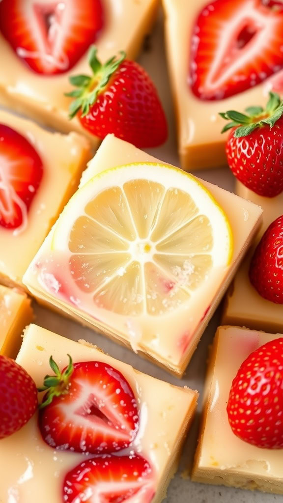 These Strawberry Lemon Shortbread Bars are a delightful treat for sunny days. With a buttery shortbread base and a creamy lemon-strawberry topping, they are both refreshing and satisfying. You can find the full recipe here to whip up these tasty bites at home!