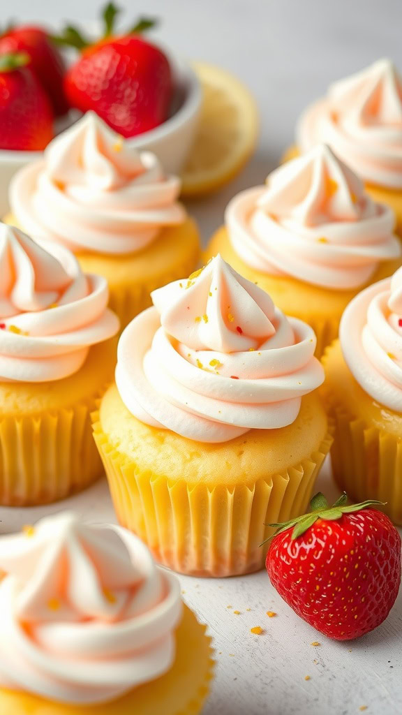 Strawberry lemonade cupcakes are a delightful treat for any occasion. These fluffy cupcakes are bursting with fresh strawberry and zesty lemon flavor, topped with a light and creamy frosting. You can find the full recipe for these sweet delights at Eating on a Dime.