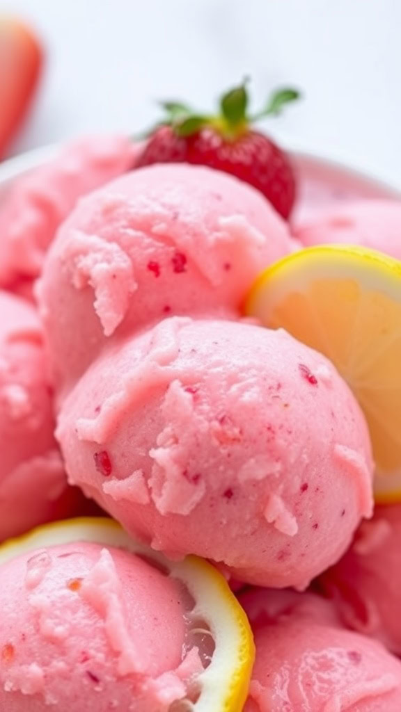 Strawberry lemonade sorbet is a cool treat for hot days. It combines the sweetness of strawberries with zesty lemon for a refreshing flavor. You can easily make it at home using this simple recipe!