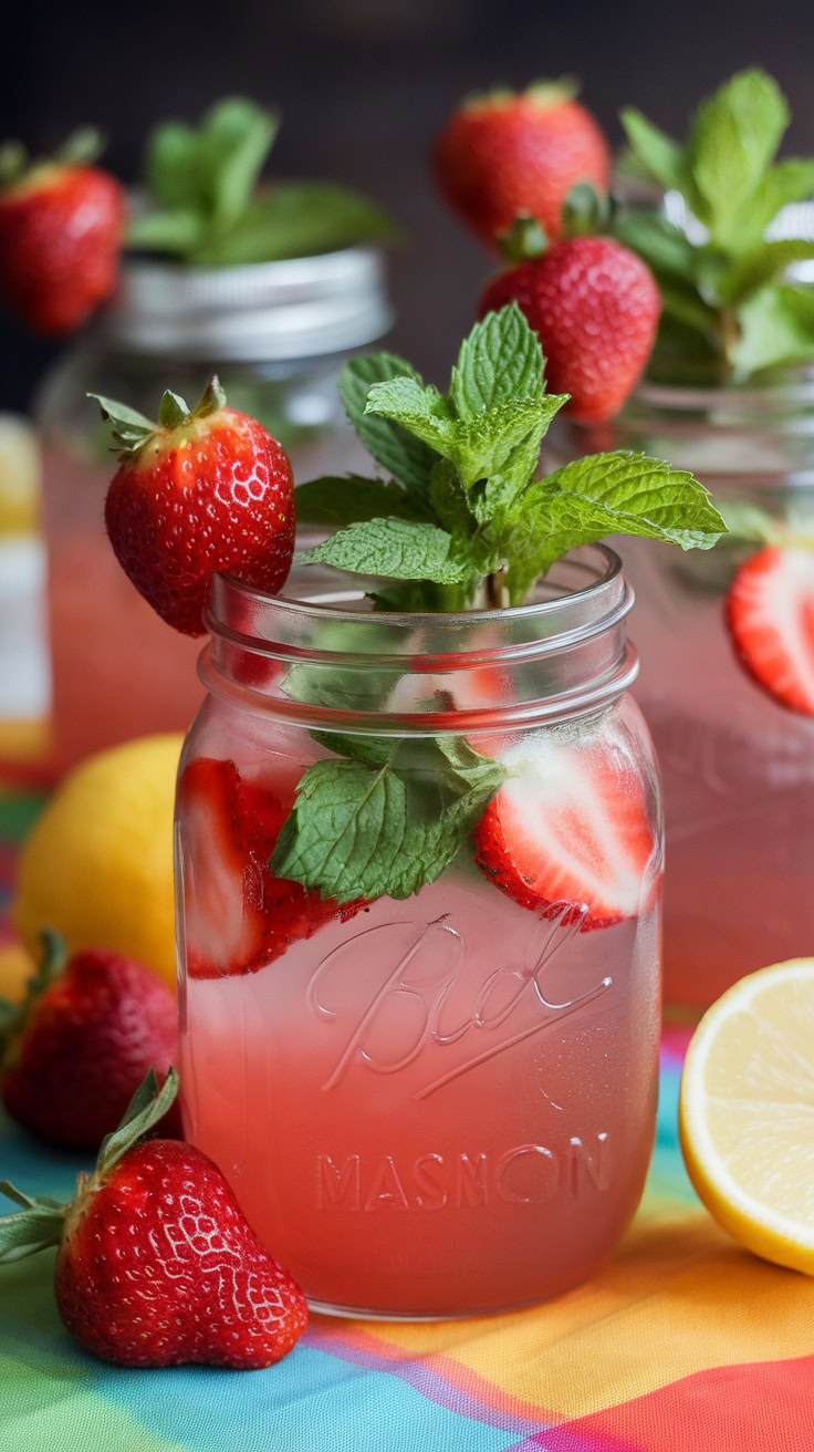 Strawberry Vodka Lemonade is the perfect refreshing drink for a girls' night in. With its vibrant color and fruity flavor, it’s sure to brighten up your evening. The sweet strawberries blend beautifully with zesty lemonade, creating a delightful treat that's both light and bubbly.