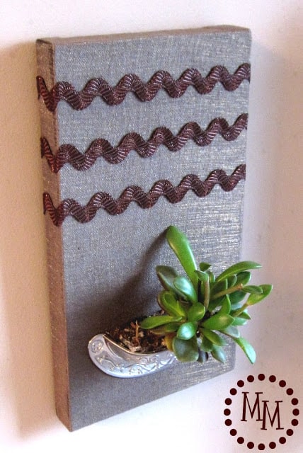 Turn an old drawer handle into a vertical succulent planter