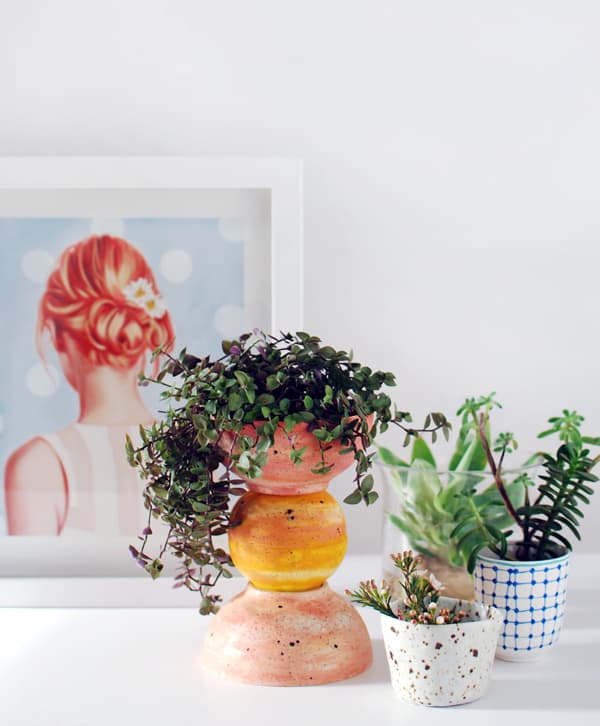 Make a totem planter using IKEA bowls