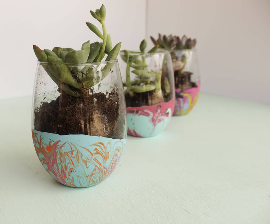 Make your own dipped succulent plant holders