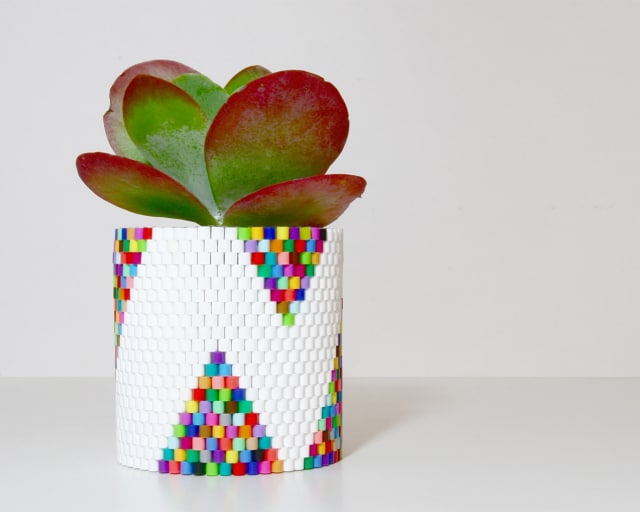 Weave a planter with Perler beads