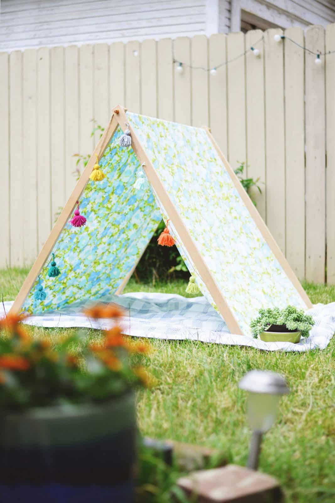 DIY Fold Up A Frame Tent with Tassels