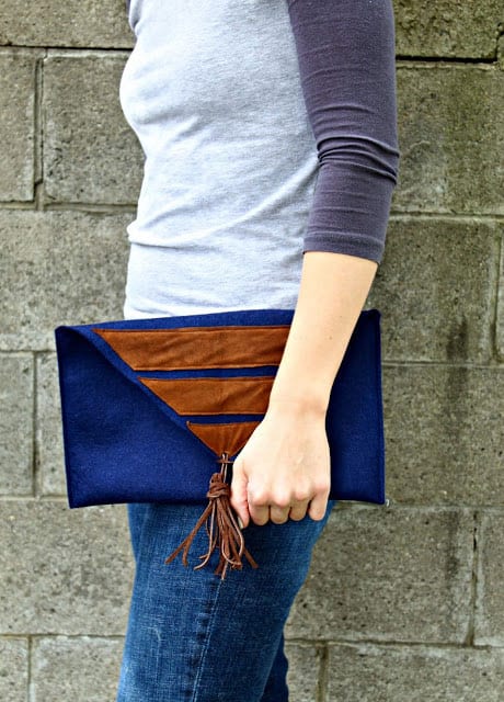 Felt and Suede Clutch