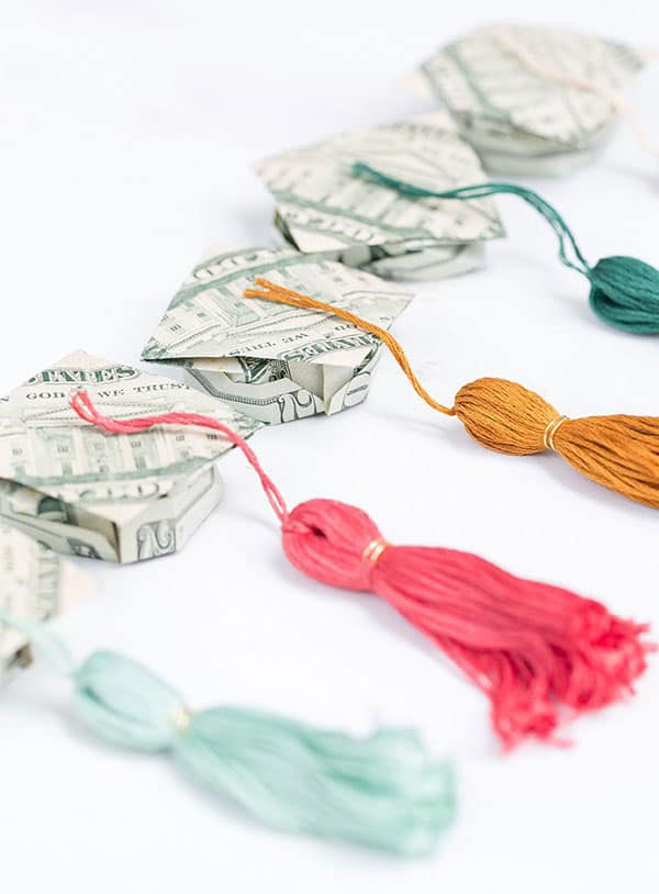 Origami Money Graduation Caps