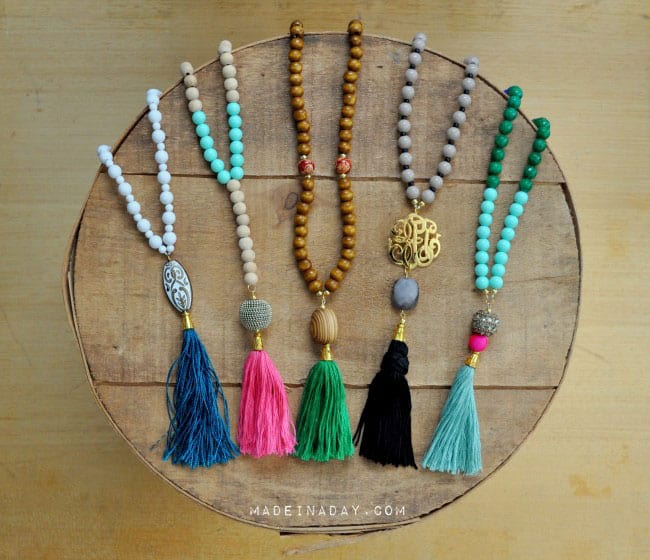 DIY Beaded Tassel Necklaces