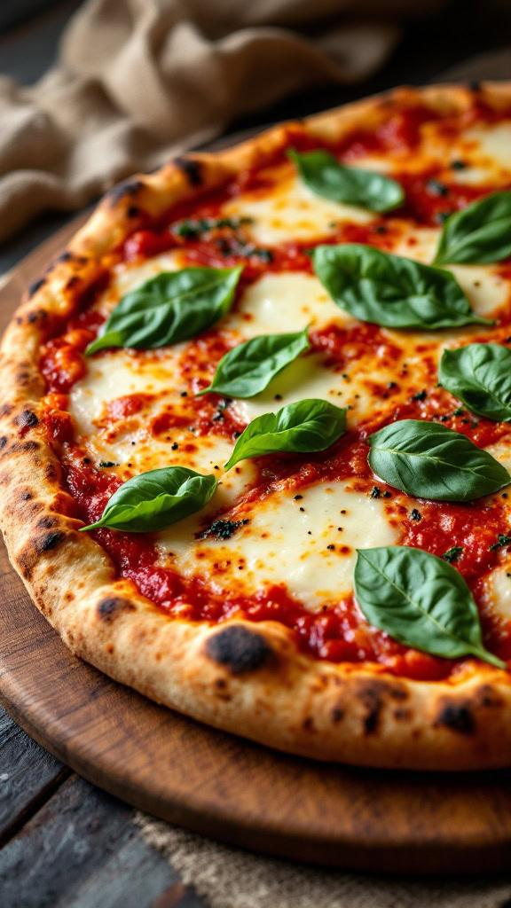 Making homemade margherita pizza is super fun and rewarding. With a crispy crust, rich tomato sauce, and fresh basil, it's hard to resist. 