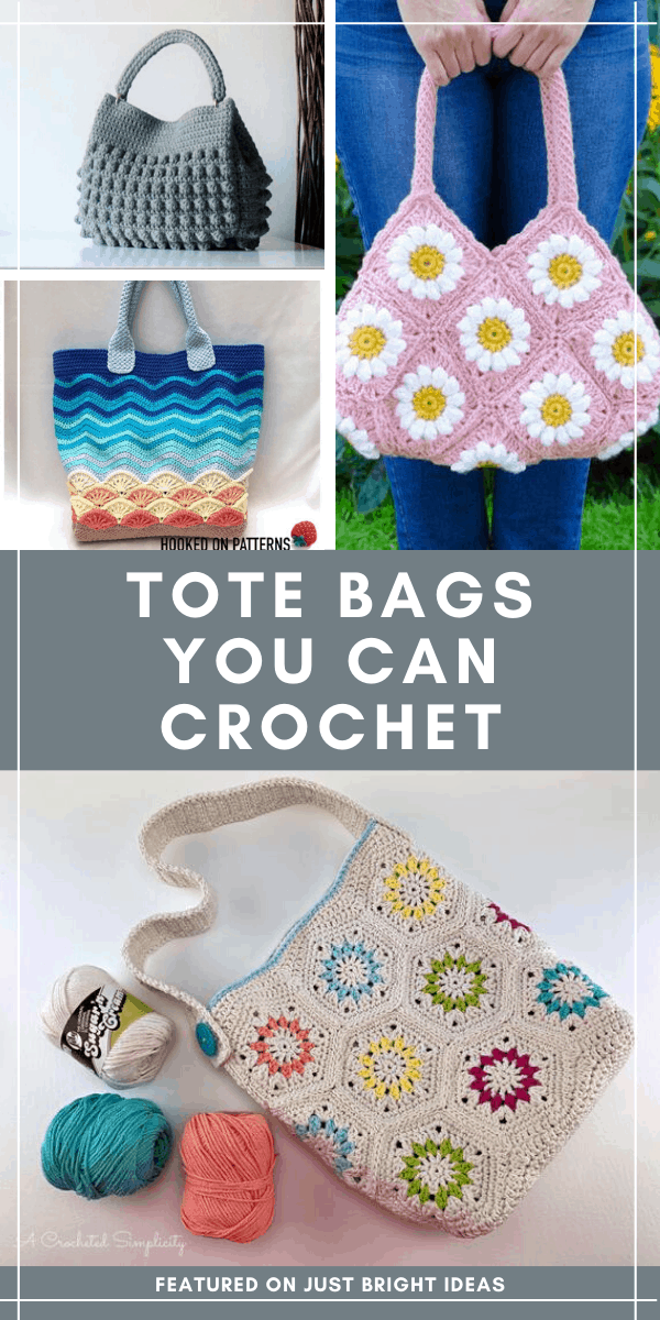 You can never have too many tote bags and these crochet projects are just what you need for carrying everything from library books to your farmer's market produce! #standwithsmall #ad