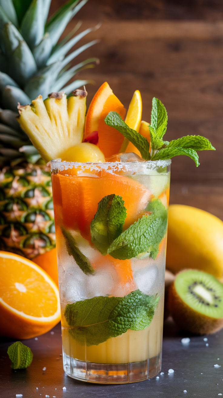 The Tropical Fruit Mojito is a refreshing twist on the classic cocktail that brings the essence of summer to your glass. Packed with fruity flavors and a hint of mint, this drink is perfect for sunny days or any time you want to feel a little more tropical.