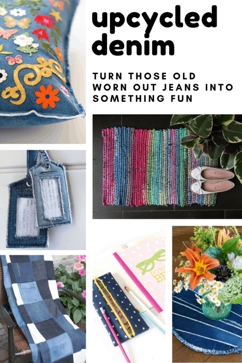 So many cute upcycled denim jeans projects to turn something old into something new and useful!