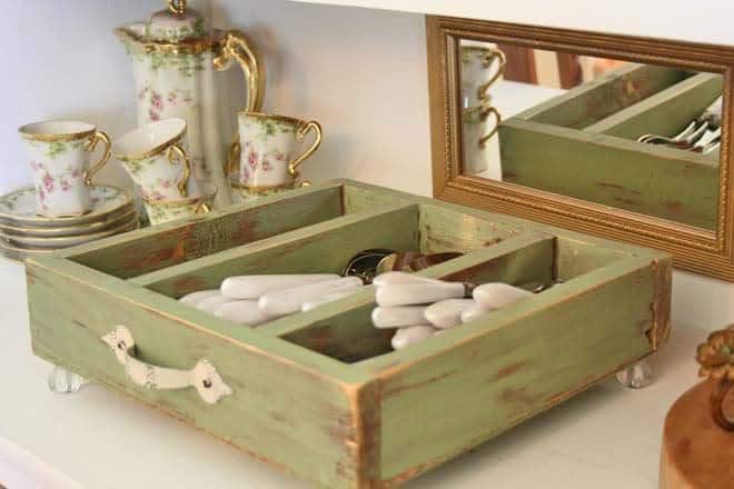 Turn a small drawer into a cutlery holder