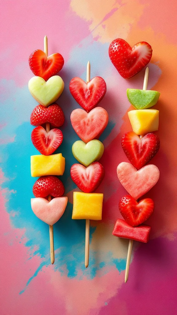 These Valentine’s Day fruit skewers are a fun and tasty treat! With heart-shaped strawberries and colorful melon, they’re perfect for sharing with someone special. Easy to make, these skewers add a sweet touch to your celebration. 