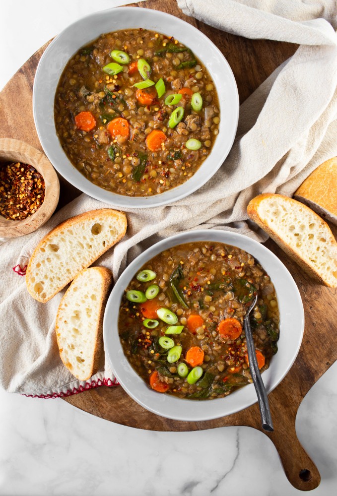 Packed with protein and fiber, this hearty lentil soup is perfect for warming up on chilly January nights. Plus, it’s budget-friendly!