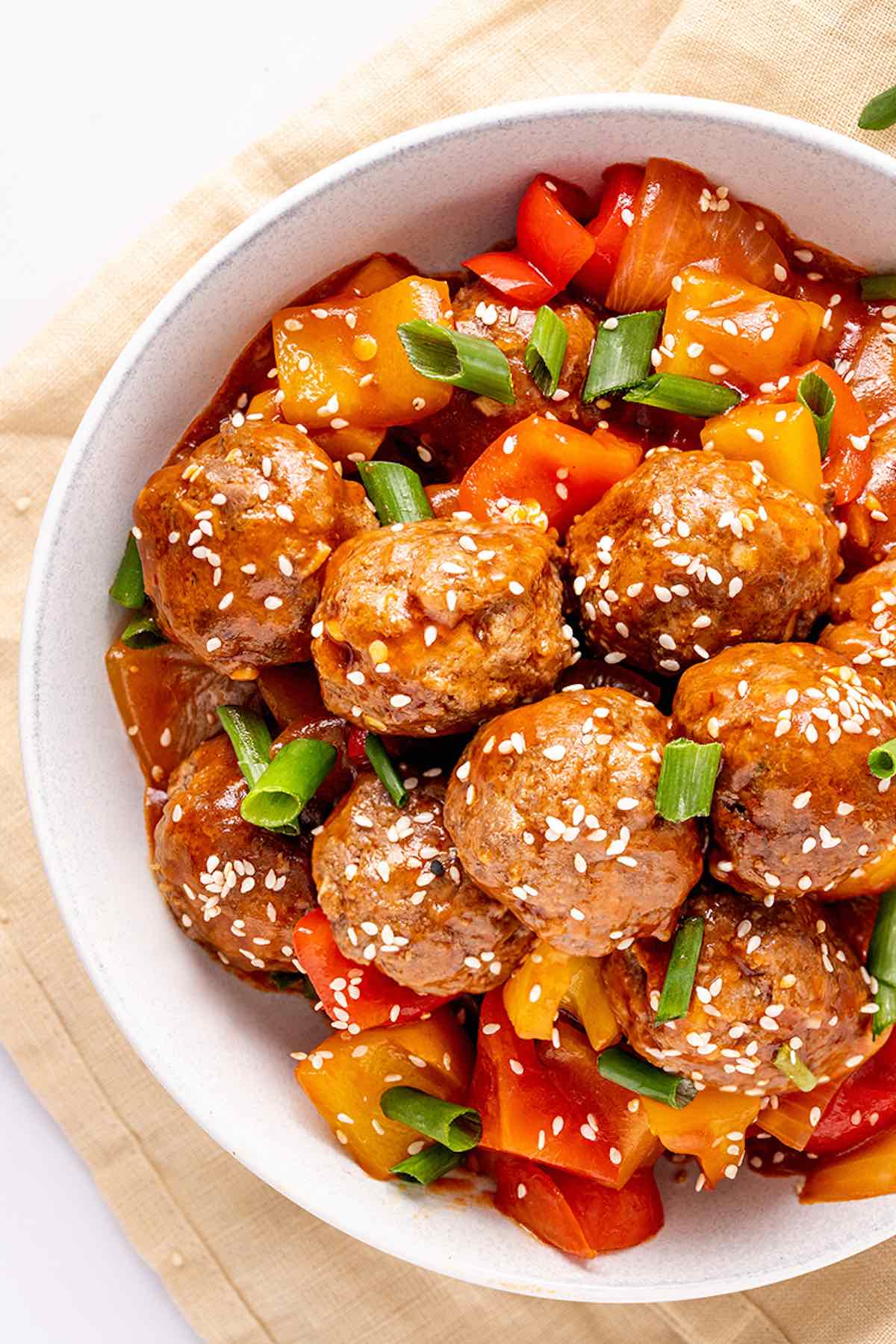 These tender plant-based meatballs are coated in a tangy glaze that hits all the right notes. Serve with cornbread or over rice for a satisfying meal.