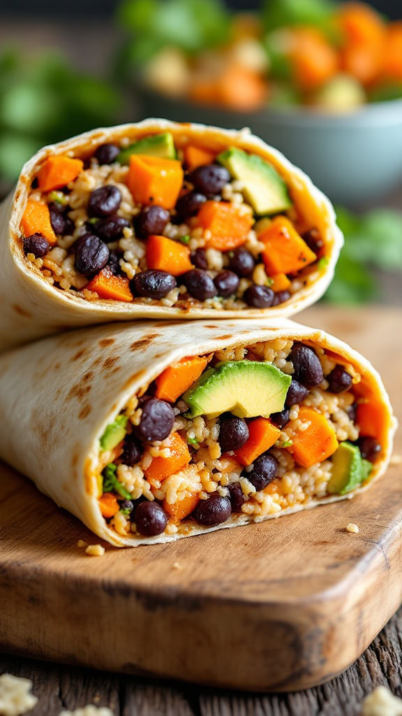 If you're looking for a tasty and filling meal, these vegan burritos are a winner! Packed with sweet potatoes, black beans, and veggies, they're healthy and satisfying. Check out this delicious recipe for a quick and easy dinner option.