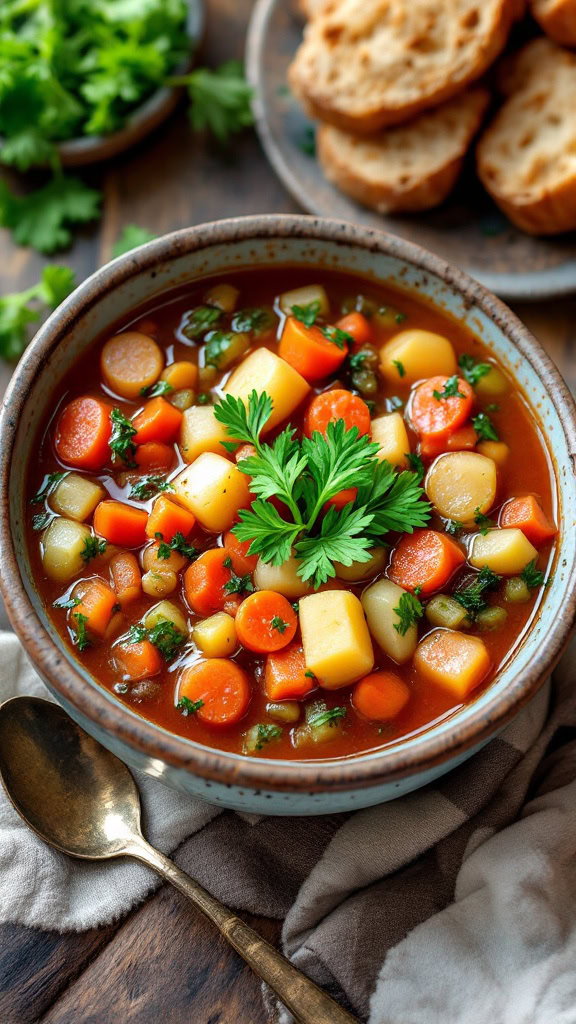 This vegan vegetable soup is a cozy bowl of goodness that’s perfect for any day. Packed with fresh veggies, it’s nourishing and super easy to make. Check out the recipe here for a warm treat!