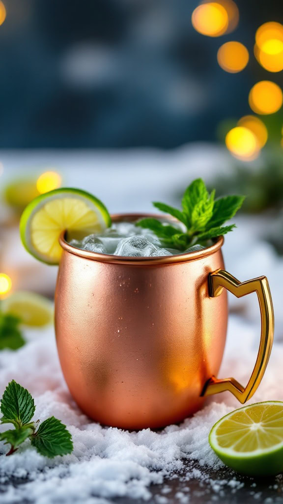 The Virgin Moscow Mule is a refreshing drink that brings a twist to the classic cocktail. This vibrant beverage is served in a shiny copper mug, which adds a touch of charm and elegance to any gathering.