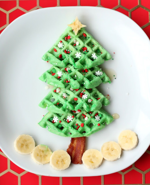 No BORING waffles on your Christmas breakfast table - you HAVE to make Christmas tree ones instead!