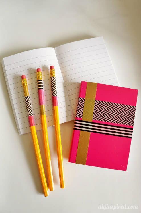 Washi Tape Crafts Pencils and Notebooks