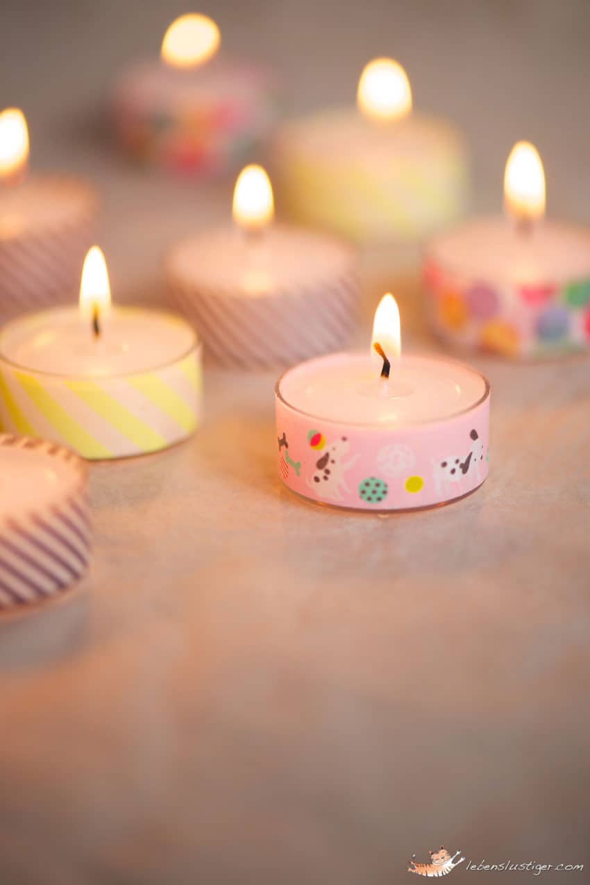 Washi Tape tea lights