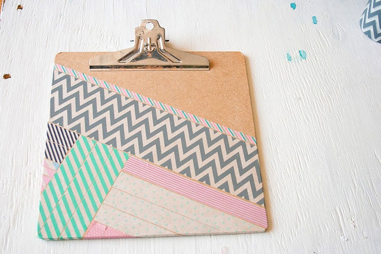 Washi Tape clipboard makeover