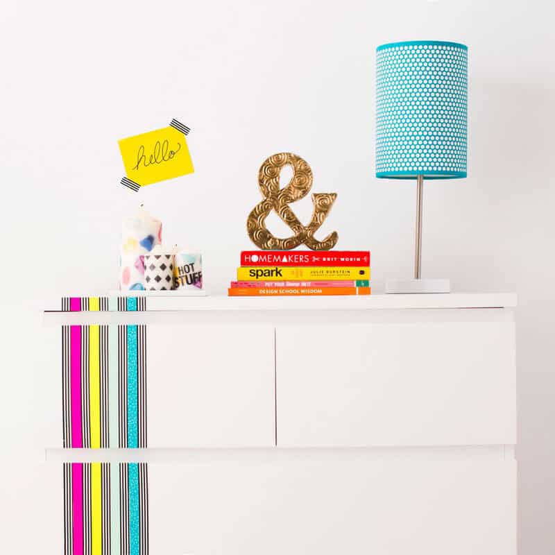 Washi Tape furniture makeover. IKEA hack.