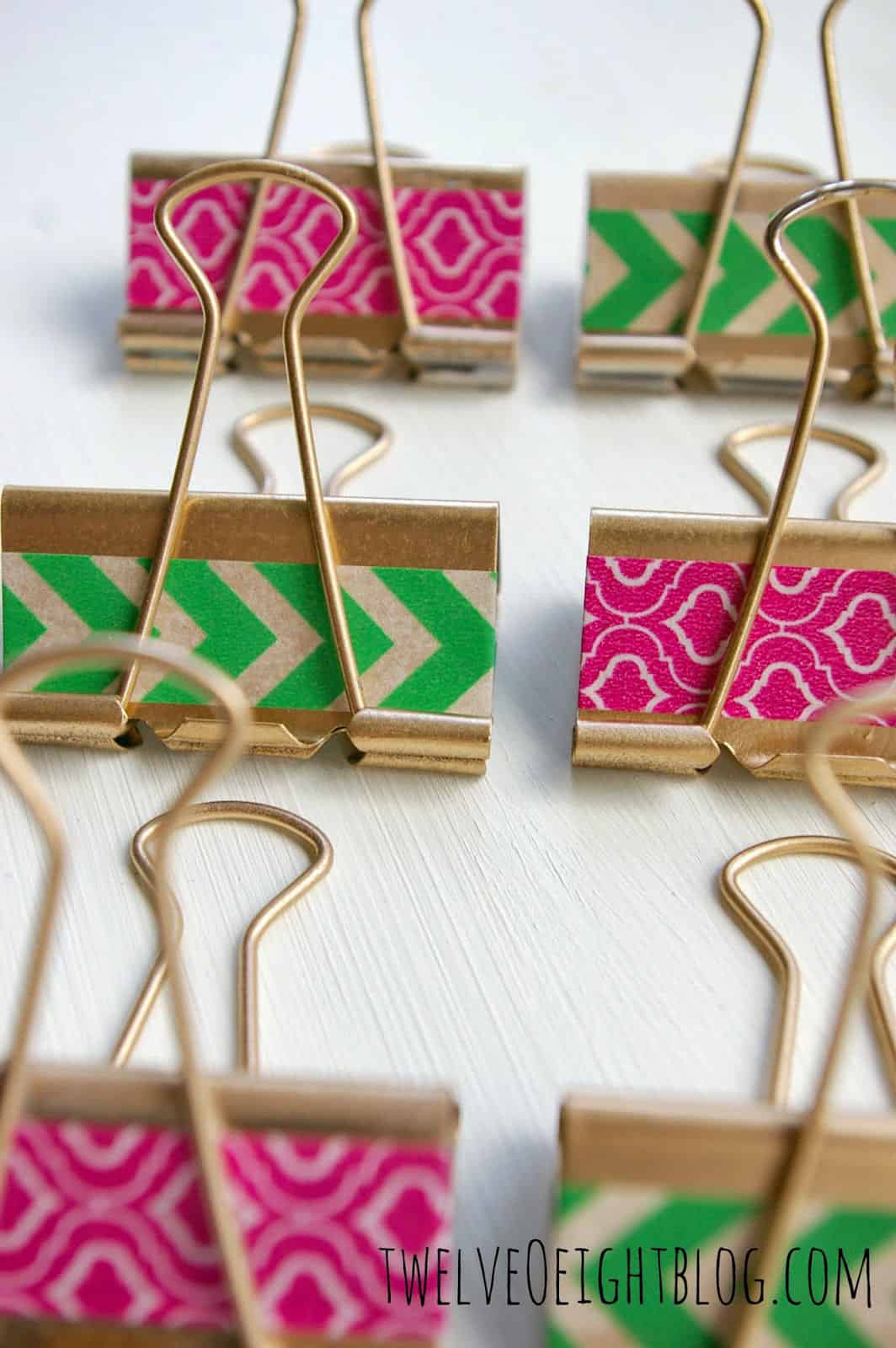 Gilded Washi {Dollar Store} Binder Clips