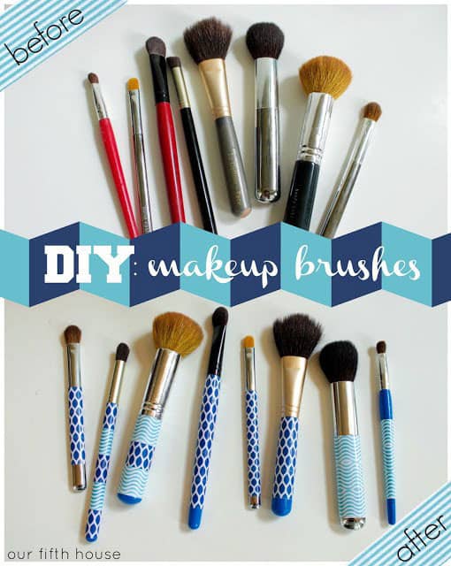 DIY Washi Tape Makeup Brushes