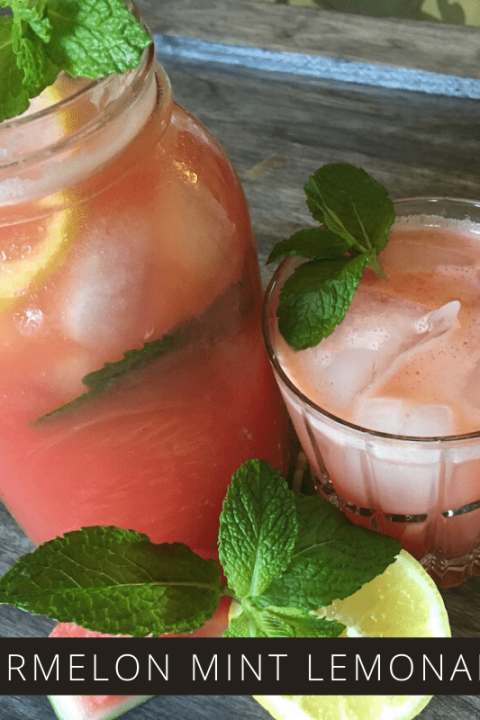 This Watermelon Mint Lemonade is easy to make and tastes delicious. It's perfect for summer picnics!