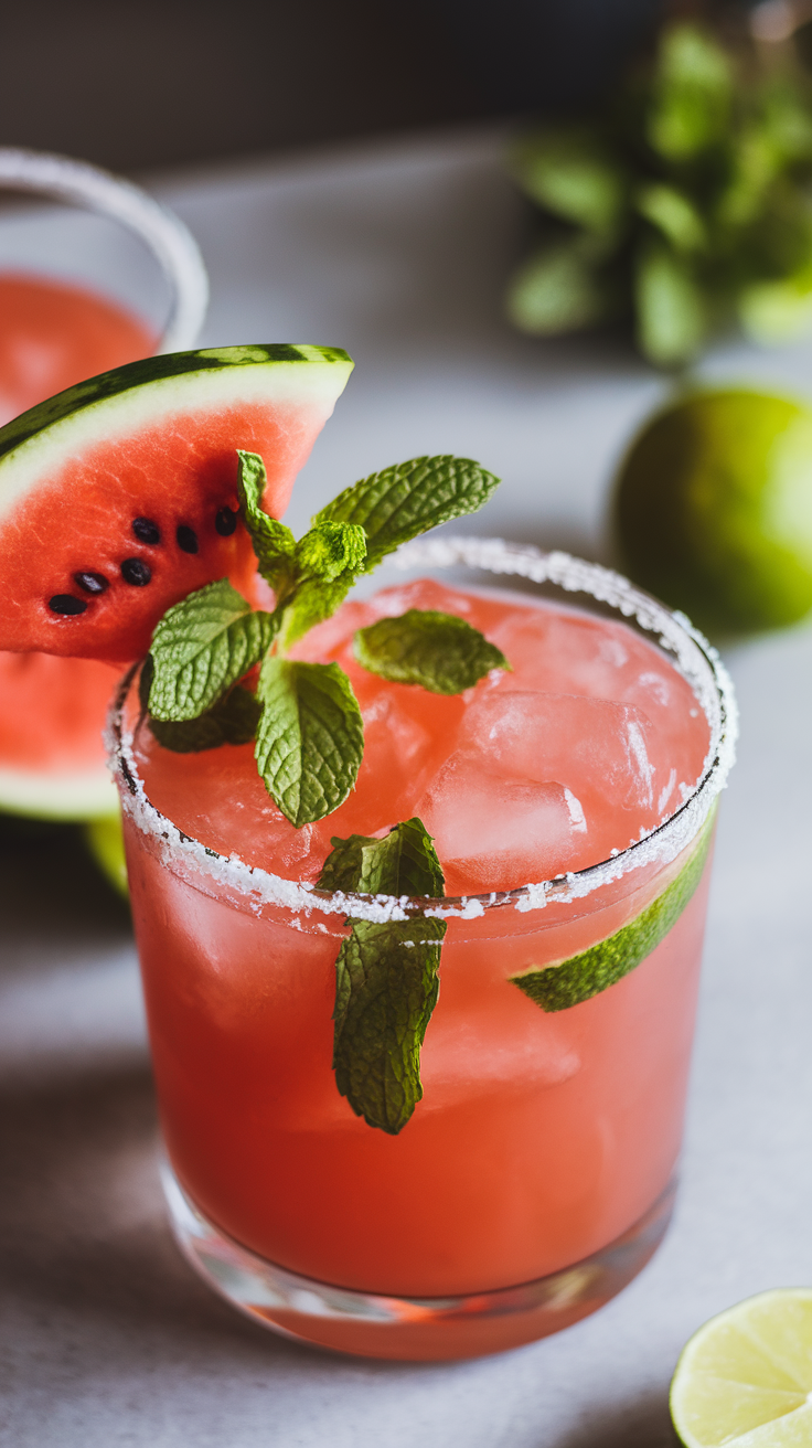 Watermelon Mint Margarita is a refreshing twist on the classic cocktail. The sweetness of fresh watermelon mixed with a hint of mint creates a light and invigorating drink, perfect for hot days or lively gatherings. It’s simple to whip up, making it a go-to for home bartenders looking to impress.