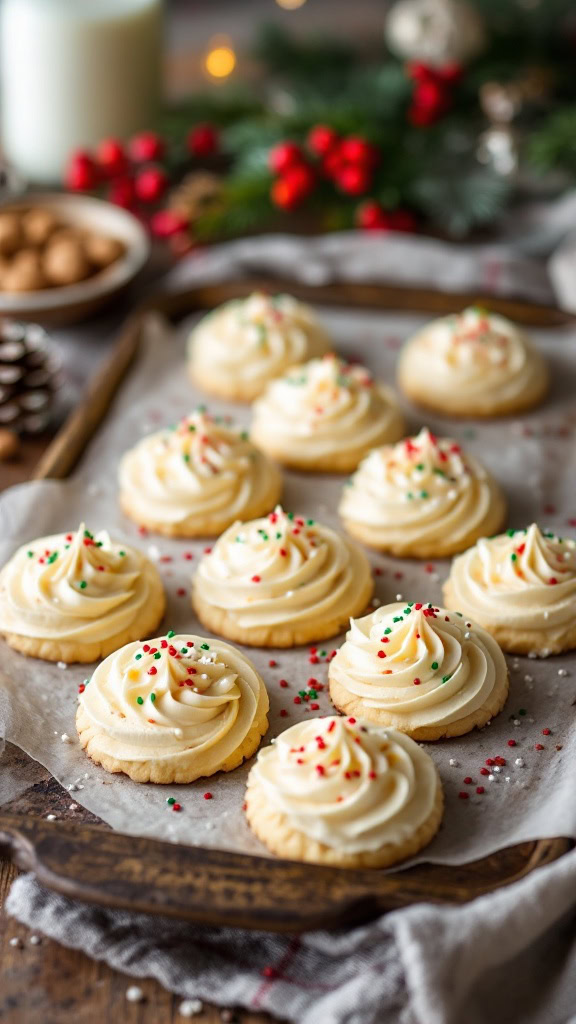 Whipped shortbread cookies are a delightful treat that melt in your mouth. Their light and buttery texture makes them a favorite during the holidays and beyond. You can check out the full recipe here to make your own batch!