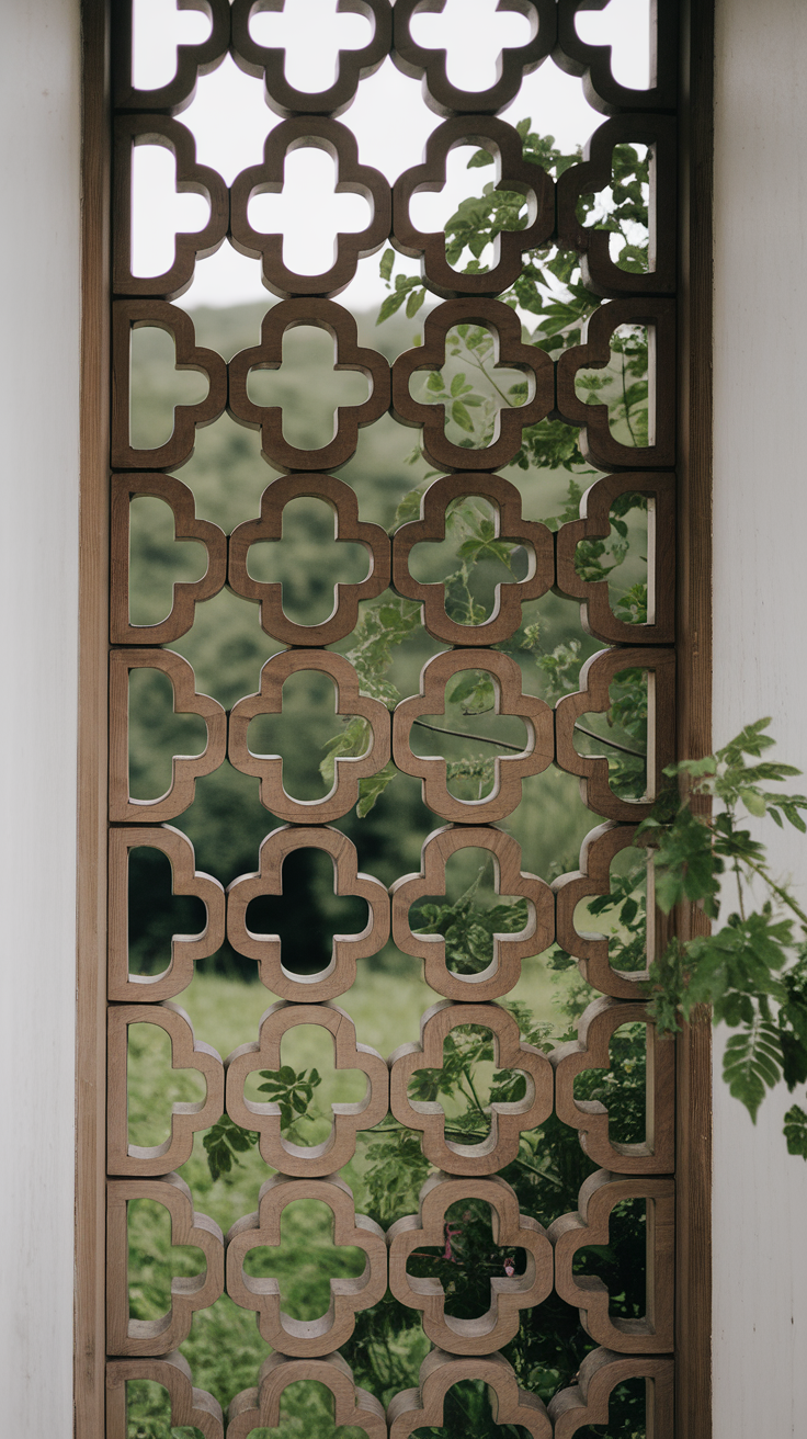 Wooden lattice panels are an elegant way to balance privacy and openness. They allow sunlight and breezes to pass through while creating a stylish partition in your yard.